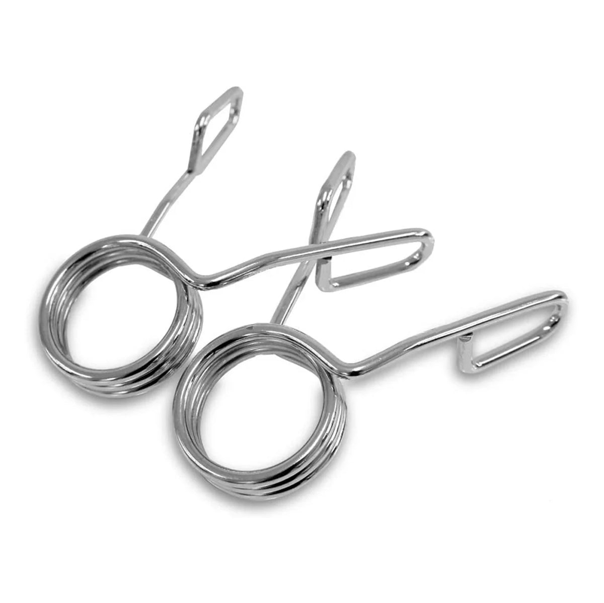 Pair of spring collar clips on a white background Main image