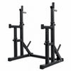 Black weight lifting rack on a white background