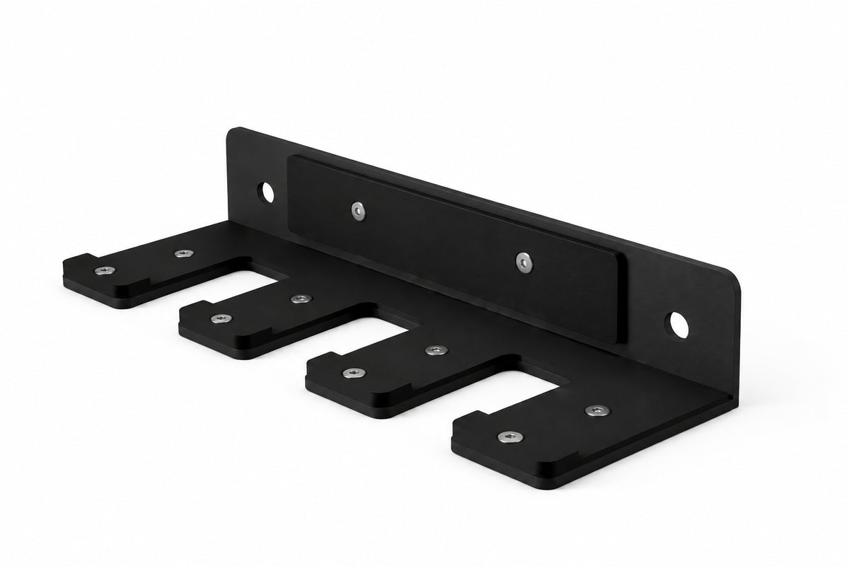 Wall mount rack for 3 barbells on a white background Main image