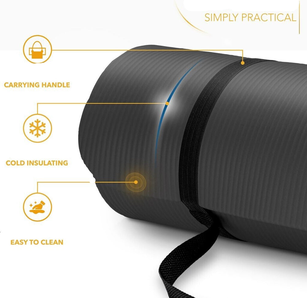 Black roll of insulation material with features highlighted on a white background